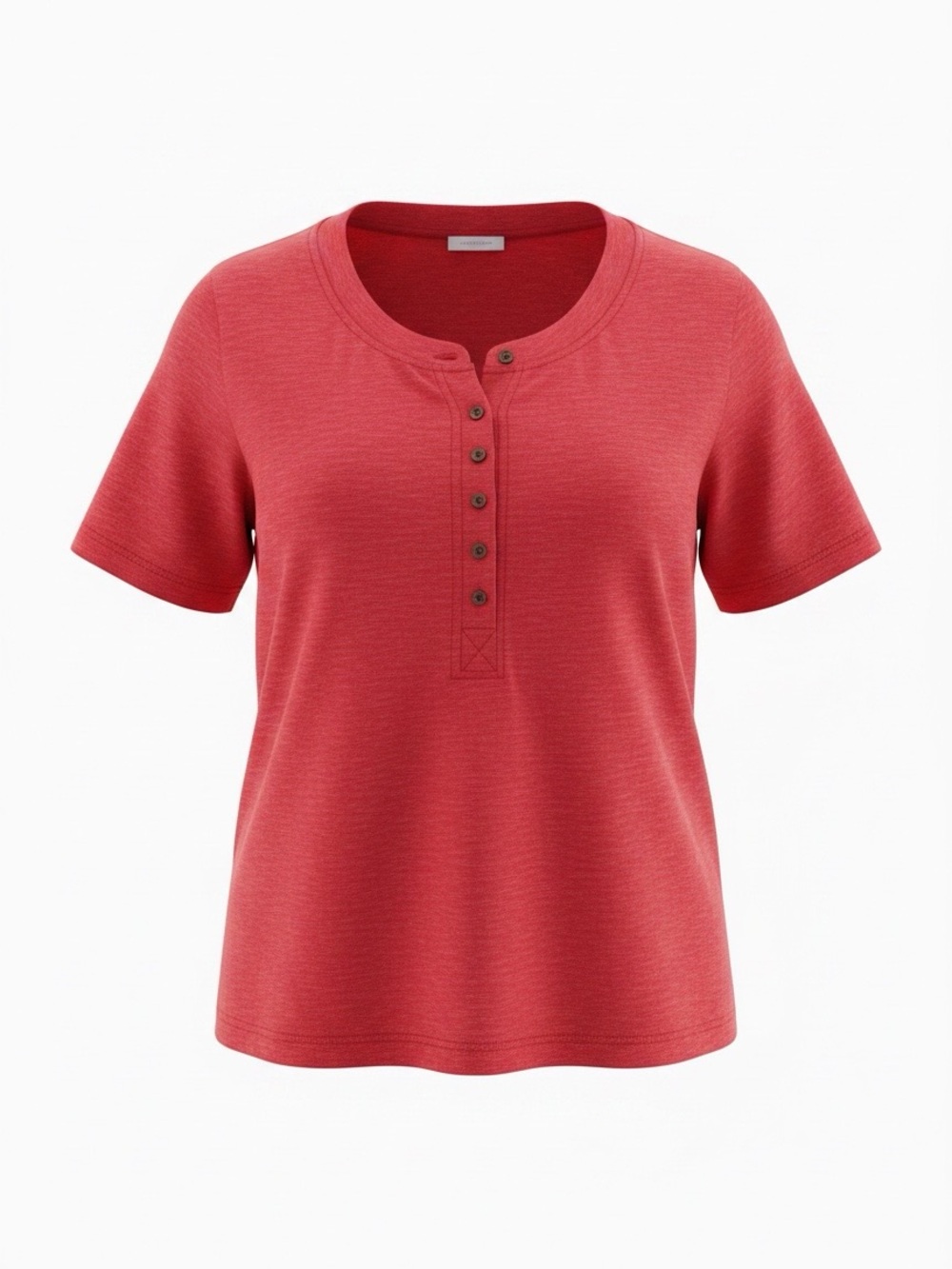 J Jill Women’s Short Sleeve Henley Top - Red size XL